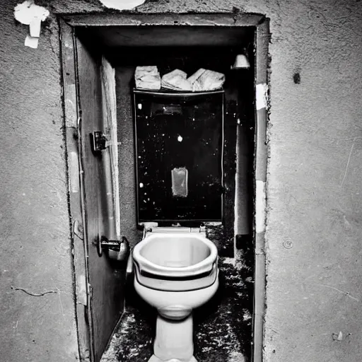 Prompt: a toilet with bullet holes.