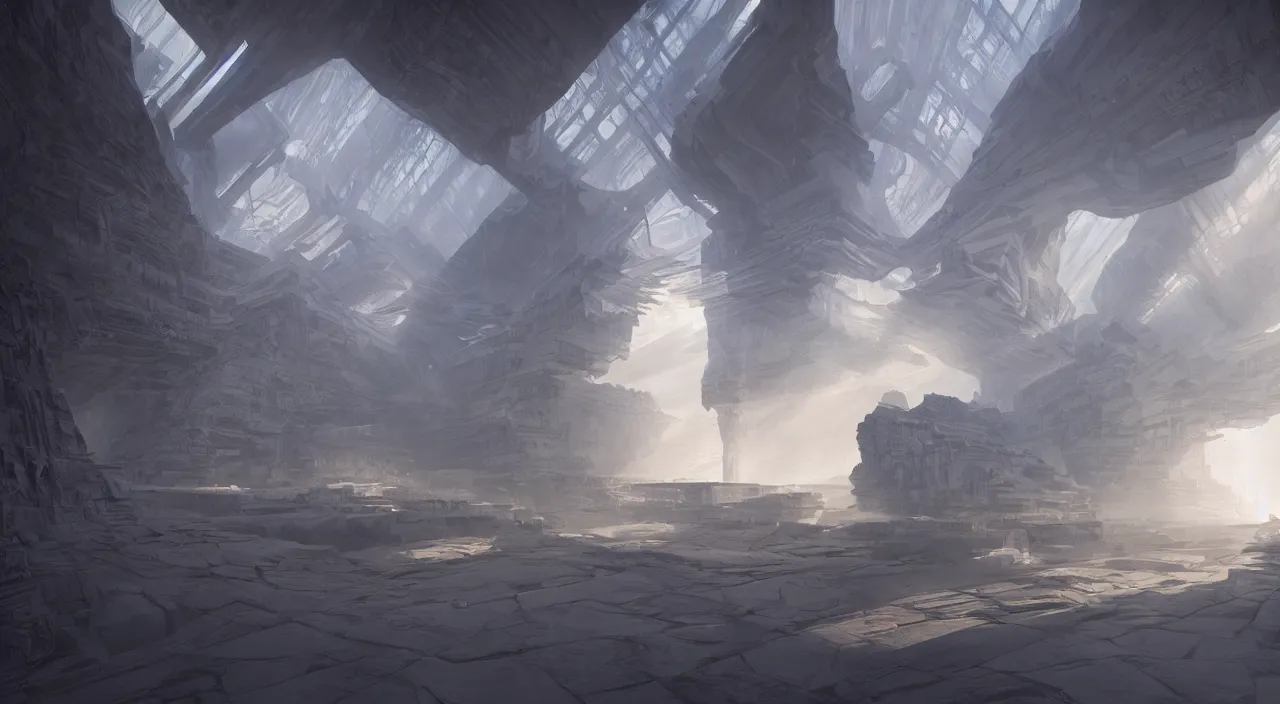 Prompt: ancient temple, tectonic parametrics by syd mead, photorealistic, zaha hadid, god rays, volumetric lighting, detailed, extremely intricate, raytrace, octane, light fog, neon, bladerunner