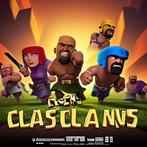 Image similar to clash of clans film poster concept featuring Kanye