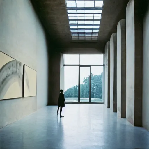 Image similar to giant Italian modern castle living room, clean minimalist design, that is 1300 feet tall, with very tall giant walls filled with modern art paintings, doors that are cosmic portals, photo by Annie Leibovitz, with modern steel sculpture by Tony Cragg