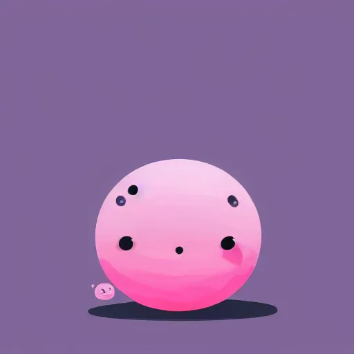 Prompt: a happy cute pink bubble, digital art, high detailed, cute, trending on art station