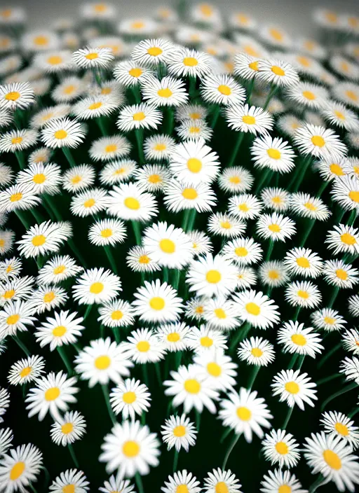 Image similar to white zen spiritual cave made of daisies, well contoured smooth fair walls, up close shot, sharp focus, global illumination, radiant light, alexandre ferra white mecha, irakli nadar, octane highly render, 4 k, ultra hd,