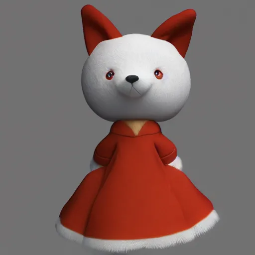 Prompt: cute fumo plush of a foxgirl tailor, three point lighting, dramatic, vray