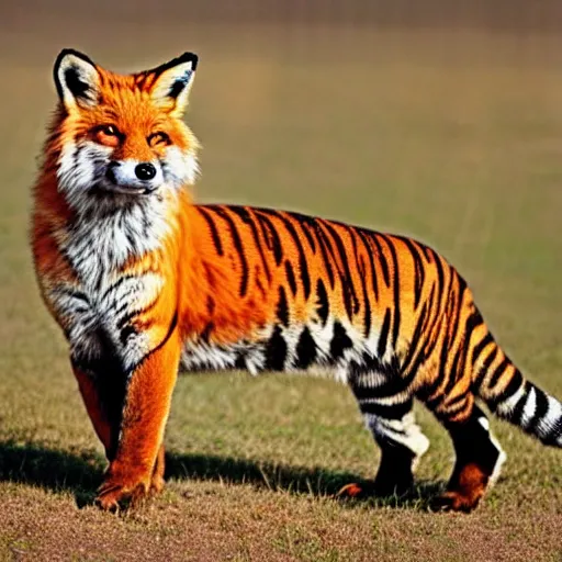 Image similar to half fox half tiger