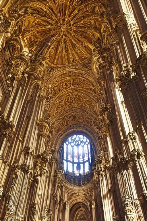 Image similar to photo inside a cathedral, ornate highly detailed intricate