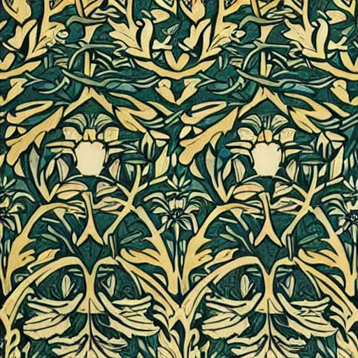 Image similar to william morris wallpaper of tree of life motif. h- 896