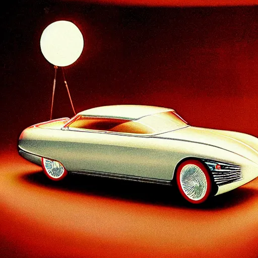 Image similar to 1957 car designed by Cartier. Studio lighting.