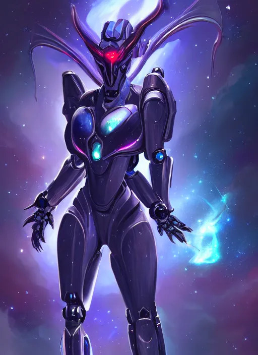 Image similar to cinematic goddess shot, cosmic sized perfectly proportioned stunning beautiful hot anthropomorphic robot mecha female dragon, in space, nebula background, larger than galaxies, holding galaxy, sharp claws, sleek silver armor, epic proportions, epic size, epic scale, digital art, furry art, macro art, dragon art, giantess art, warframe fanart, furaffinity, deviantart