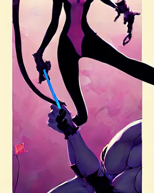 Prompt: rafael albuquerque comic art, peter mohrbacher, phil noto, artgerm, pretty emma stone spider - gwen gwenom