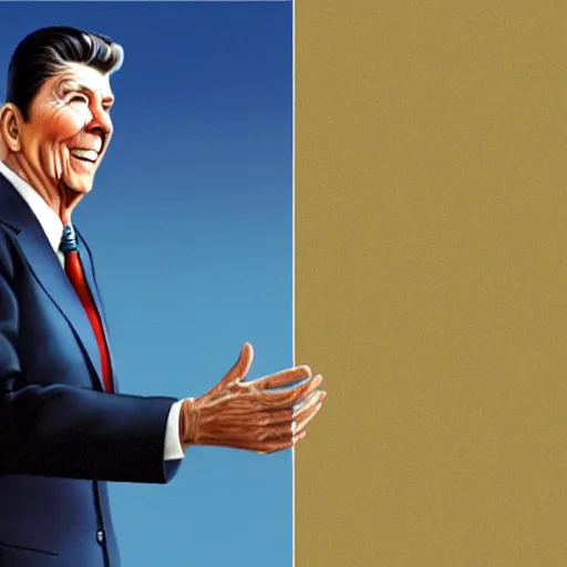 Image similar to ronald reagan by pixar