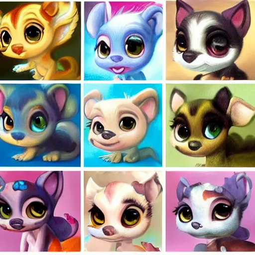 Image similar to 3d Littlest Pet Shop animal, realistic scales, master painter and art style of Noel Coypel, art of Émile Eisman-Semenowsky, art of Édouard Bisson