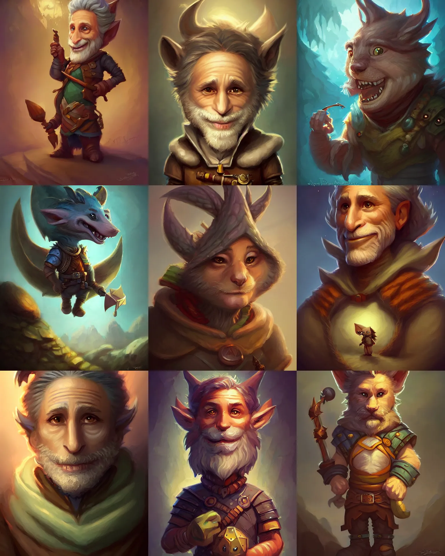 Prompt: cute little anthropomorphic jon stewart cute and adorable, pretty, beautiful, dnd character art portrait, matte fantasy painting, deviantart artstation, by jason felix by steve argyle by tyler jacobson by peter mohrbacher, cinema