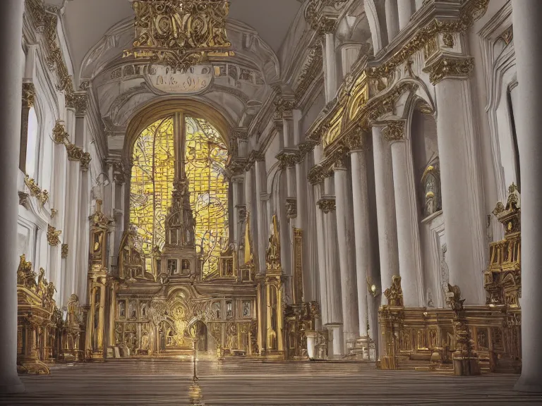 Prompt: full body portrait of a baroque cathedral if it was an e-girl 🍑, fantasy artwork, award winning, very very very very very very very beautiful scenery, artstation