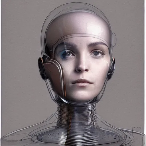 Image similar to transparent android from the movie ex machina, by jean - baptiste monge