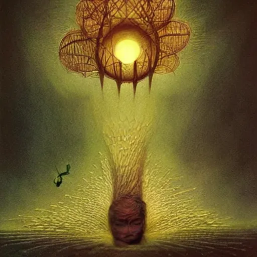 Image similar to everything is connected. digital artwork by vincent bons, michael whelan, remedios varo and gerardo dottori. grainy and rough. interesting pastel colour palette. beautiful light. oil and water colour based on high quality render.