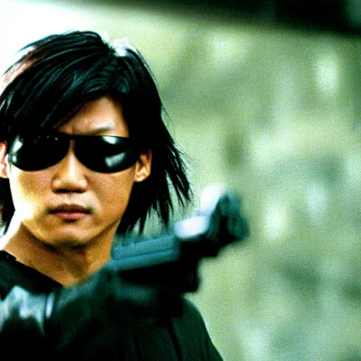 Image similar to film still of Sung Kang as neo in The Matrix (1999)