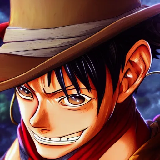 Prompt: luffy, highly detailed, artgerm style, artstation, soft light, sharp focus, illustration, character design, concept art