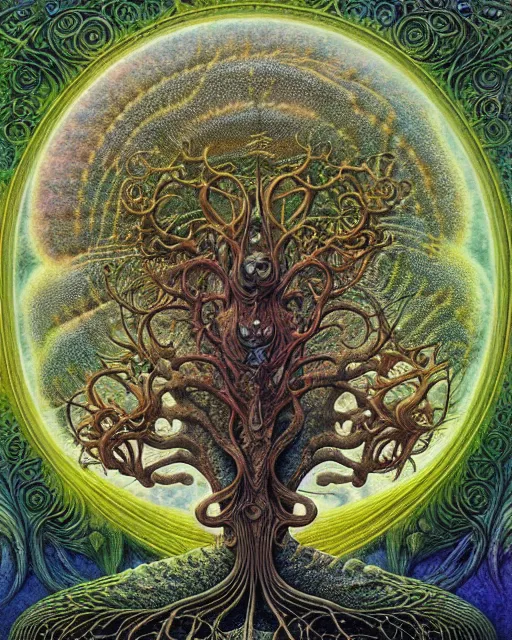 Image similar to tree of life by roger dean and andrew ferez, art forms of nature by ernst haeckel, divine chaos engine, symbolist, visionary, art nouveau, botanical fractal structures, organic, detailed, realistic, surreality