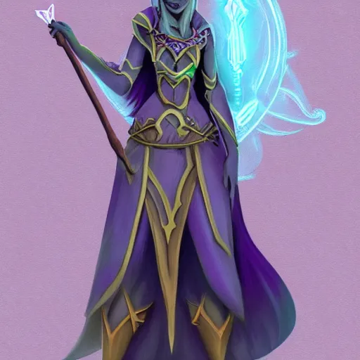 Prompt: A beautiful young female drow wizard