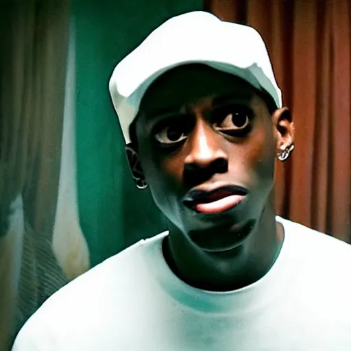 Prompt: Travis Scott in Get Out (2017), alternate angle, imax, 4K, cinematic, volumetric