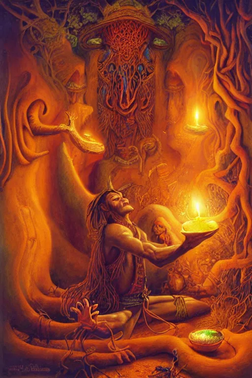 Image similar to The Ayahuasca Spirit, by Justin Gerard