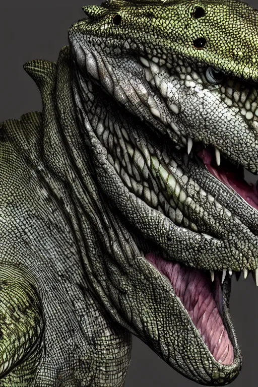 Image similar to lizardman, gray scales, anime, hd,