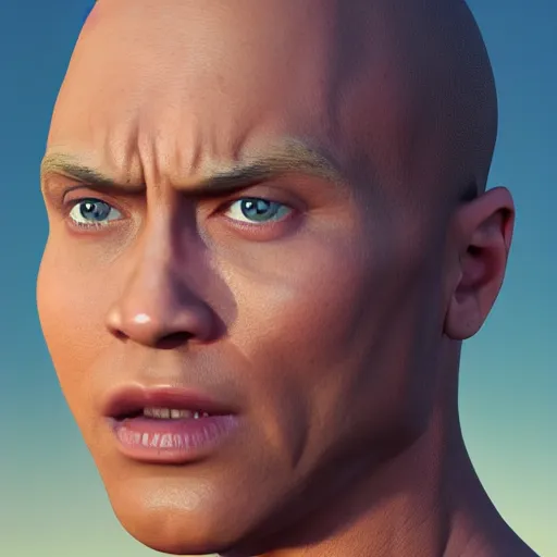 Prompt: The Rock Johnson if he was a woman, high octane render, 4k, hd