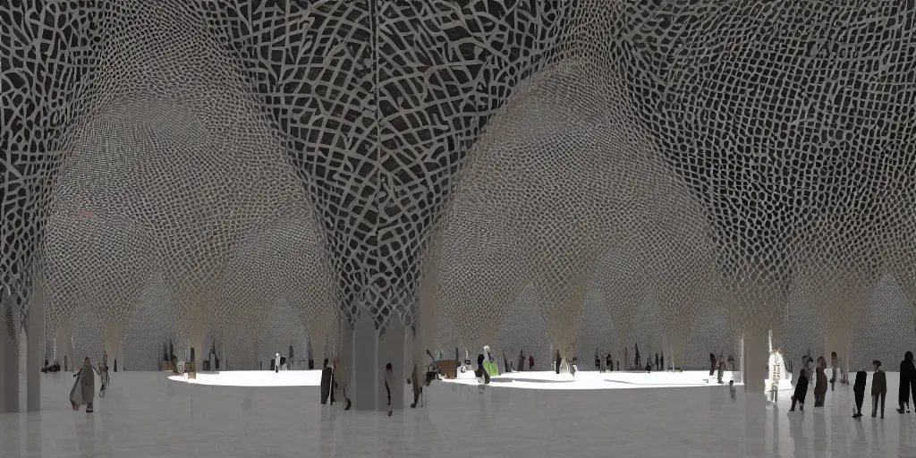 Image similar to islamic mosque futuristic style design by Zahah Hadid