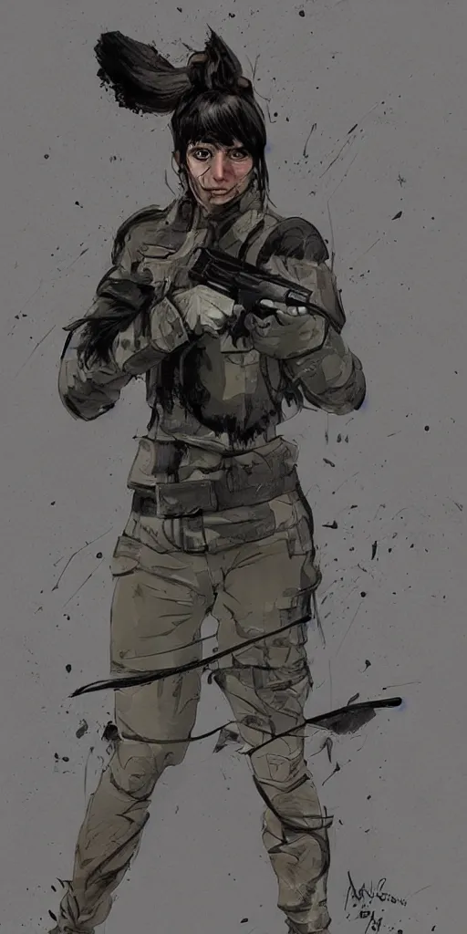 Image similar to a female peshmerga turning into a wolf, by Rafael Albuquerque, trending on Artstation