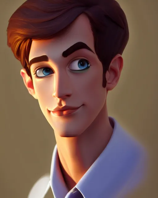 Prompt: charming young man character portrait, by don bluth, sci - fi environment, highly detailed, dynamic shadows, 4 k, wallpaper - 1 0 2 4