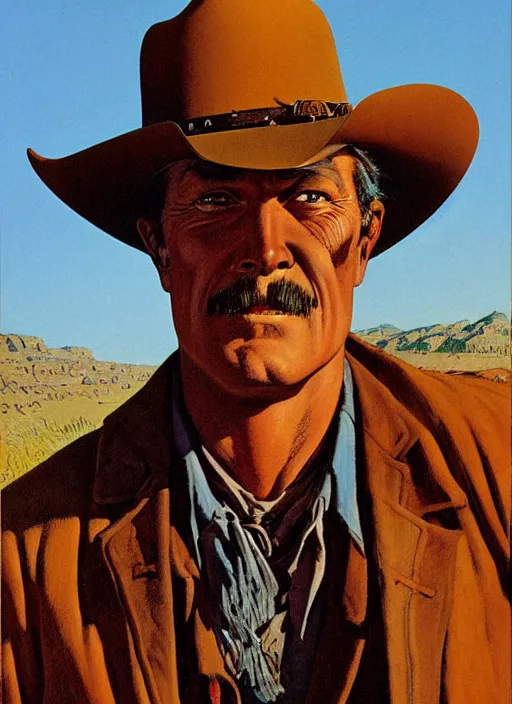 Image similar to old west horse rustler. portrait by jean giraud and anton otto fischer and john philip falter and will eisner and gil elvgren