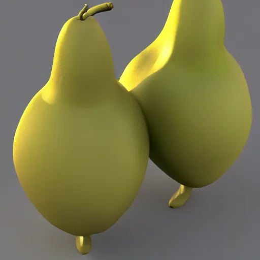 Image similar to a sculpture in the shape of a bitten pear that looks like a woman's body, in the style of dominique rayou, 3 d render