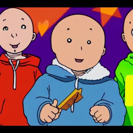 Prompt: caillou starts his YouTube career