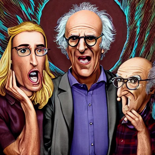 Image similar to angry Larry David by Jeffrey Smith and Erin Hanson and Chad Knight