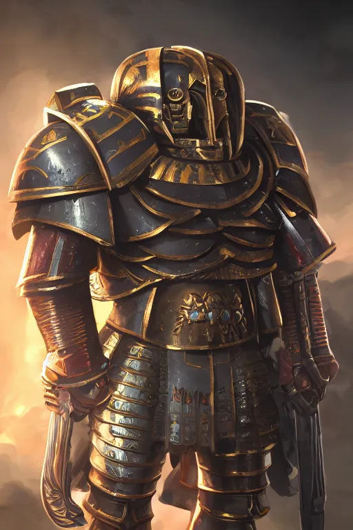 Image similar to armor portrait heros warhammer 4 0 k horus heresy fanart - the primarchs emperor by johannes helgeson animated with vfx concept artist & illustrator global illumination ray tracing hdr fanart arstation zbrush central hardmesh 8 k octane renderer comics stylized