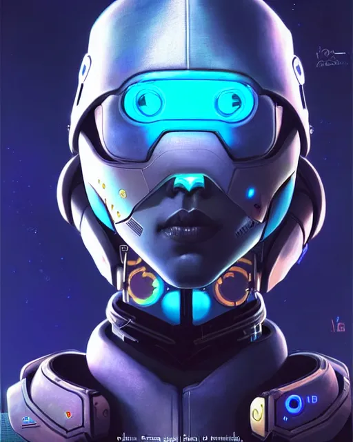 Prompt: echo from overwatch, blue hologram female face, character portrait, portrait, close up, concept art, intricate details, highly detailed, vintage sci - fi poster, retro future, in the style of chris foss, rodger dean, moebius, michael whelan, and gustave dore