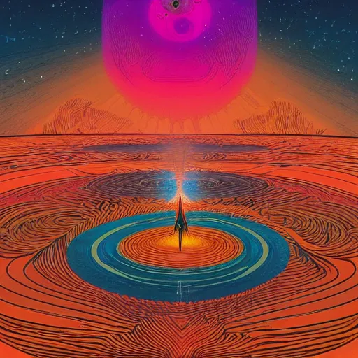 Image similar to ultrawide angle colour masterpiece dream a portal to a different dimension by kilian eng and jean giraud, incredible sense of depth and perspective and clarity, weird abstract avant garde epic, 8 k