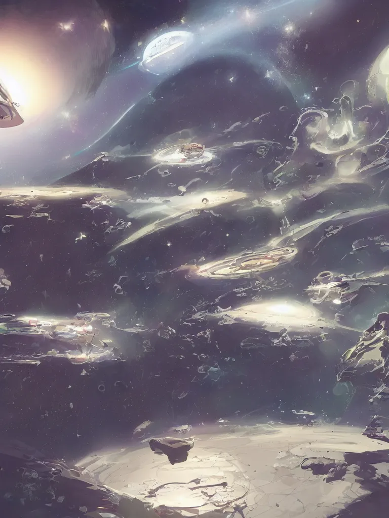 Image similar to outer space by Disney Concept Artists, blunt borders, rule of thirds