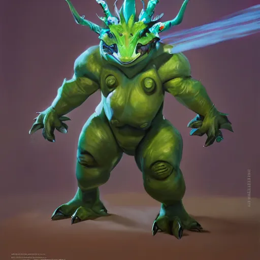 Image similar to greg manchess portrait painting of partially armored venusaur as overwatch character, medium shot, asymmetrical, profile picture, organic painting, sunny day, matte painting, bold shapes, hard edges, street art, trending on artstation, by huang guangjian, gil elvgren, ruan jia, greg rutkowski, gaston bussiere