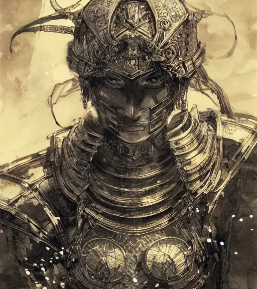 Image similar to portrait of anime woman in armor, pen and ink, intricate line drawings, by craig mullins, ruan jia, kentaro miura, greg rutkowski, loundraw