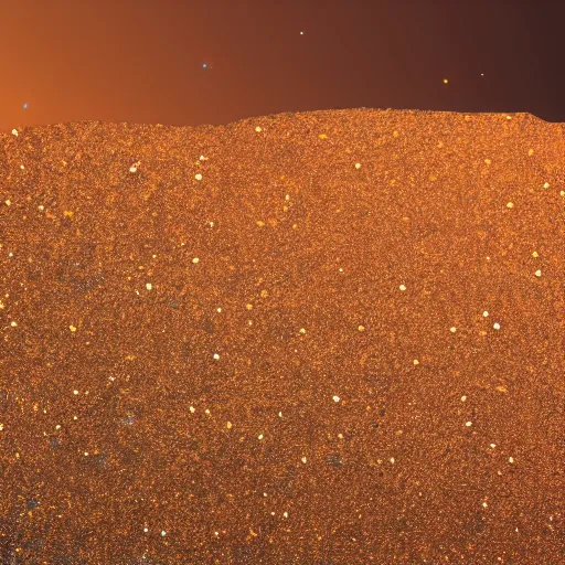 Prompt: gold glitter powder background dusted rocky landscape, ( mars curiosity image gallery ), studio lighting, starry sky, 4 k