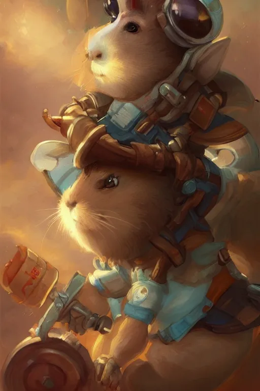 Prompt: cute little anthropomorphic Guinea Pig Piloting a plane , tiny, small, short, Pilot outfit, cute and adorable, pretty, beautiful, DnD character art portrait, matte fantasy painting, DeviantArt Artstation, by Jason Felix by Steve Argyle by Tyler Jacobson by Peter Mohrbacher, cinematic lighting