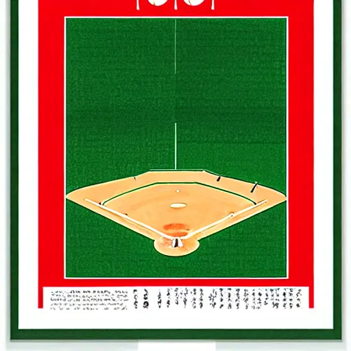 Image similar to ukiyo - e portrait of fenway park, green monster wall in left field, boston red sox