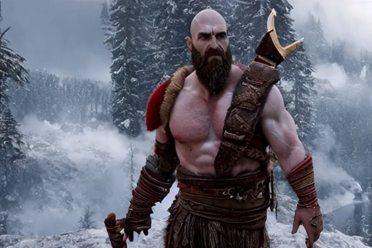 Image similar to vfx movie real life god of war by emmanuel lubezki