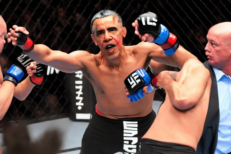 Prompt: obama as a ufc fighter