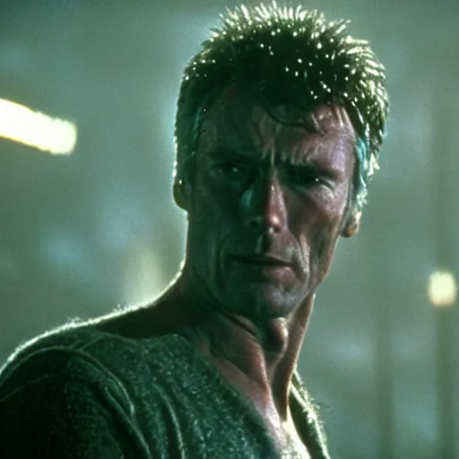 Image similar to clint eastwood in sci fi movie blade runner