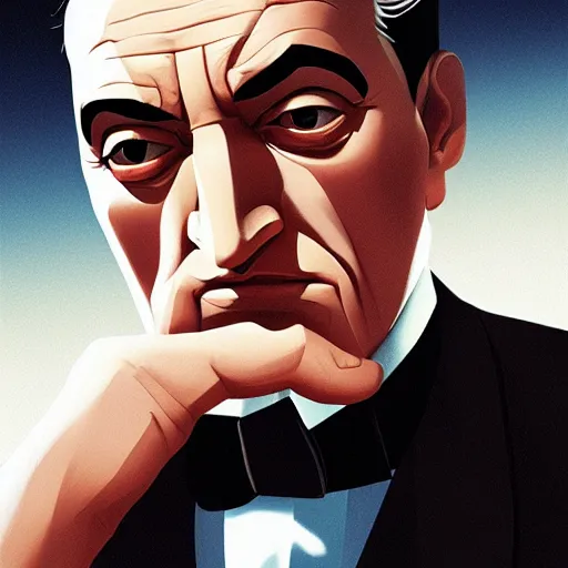 Prompt: face icon stylized minimalist the godfather, loftis, cory behance hd by jesper ejsing, by rhads, makoto shinkai and lois van baarle, ilya kuvshinov, rossdraws global illumination