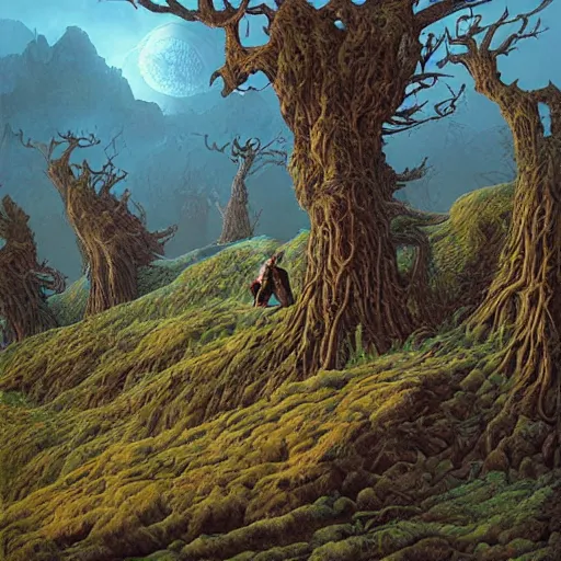 Image similar to epic fantasy landscape by michael whelan