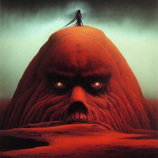 Prompt: goliath. horror. apocalyptic. deep stunning colors. by zdzislaw beksinski.4k.