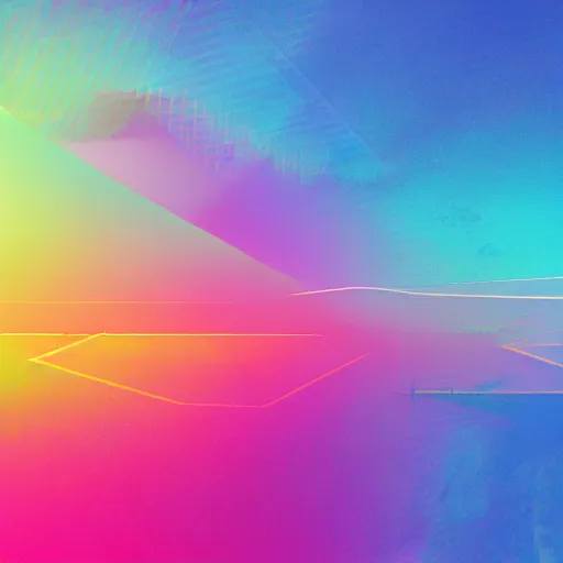 Prompt: giant spectrum bars stretching across the horizon of the ocean, hip hop, vaporwave, abstract, neon, illustration by Liechtenstein, detailed, 4k